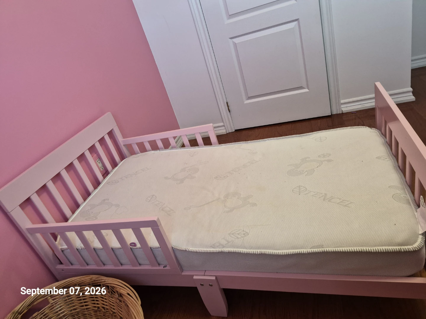 Pink Toddler Bed with Mattress