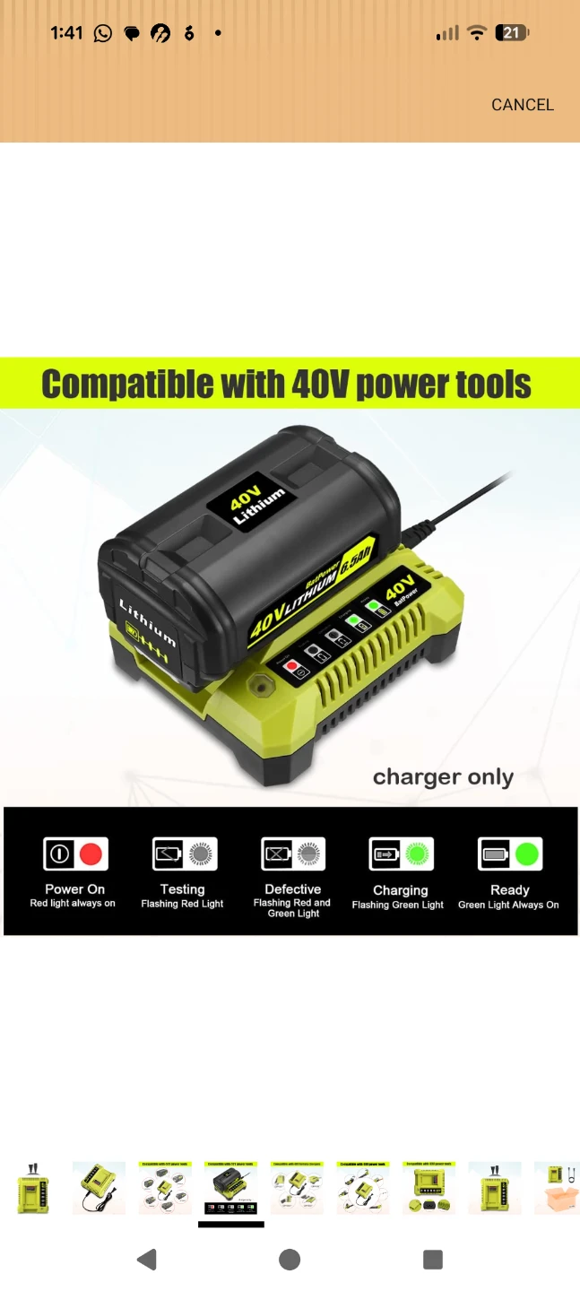 40V Lithium Battery Charger for ryobi - photo 4