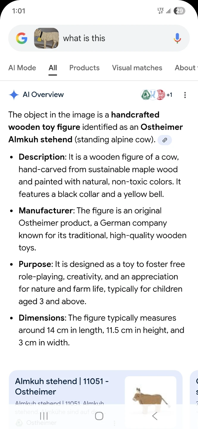 Antique Ostheimer Wooden Cow Toy 🐄 🐮 - photo 5