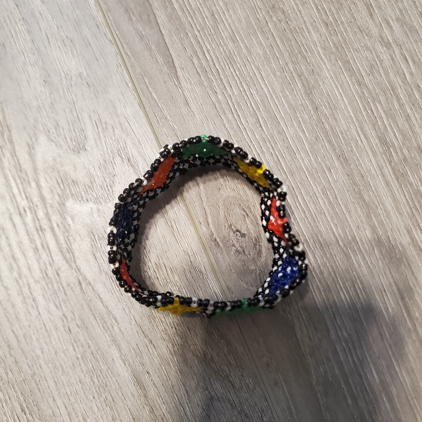 Multicoloured Geometric Beaded Bracelet🏈 - photo 4