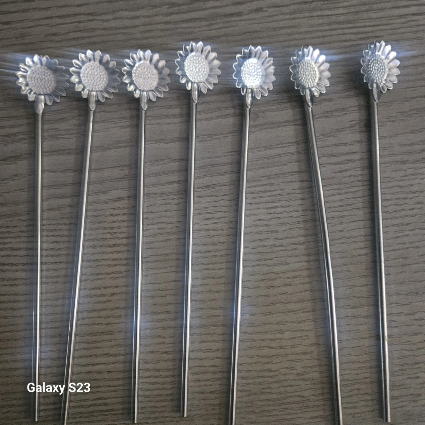 Set of 7 Stainless Steel Sunflower Stirrers - photo 2