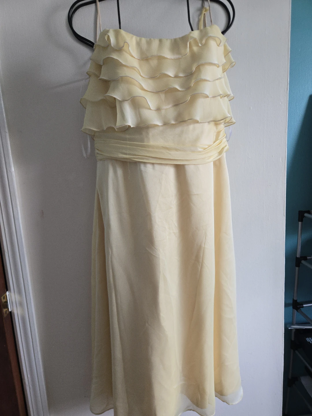 Lazaro Yellow Ruffle Dress