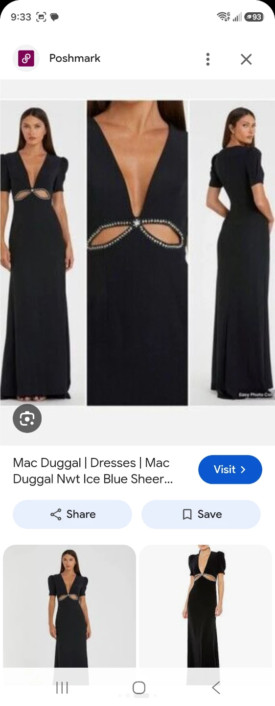 Mac Duggal Plunge Neck Puff Sleeve Gown - photo 2