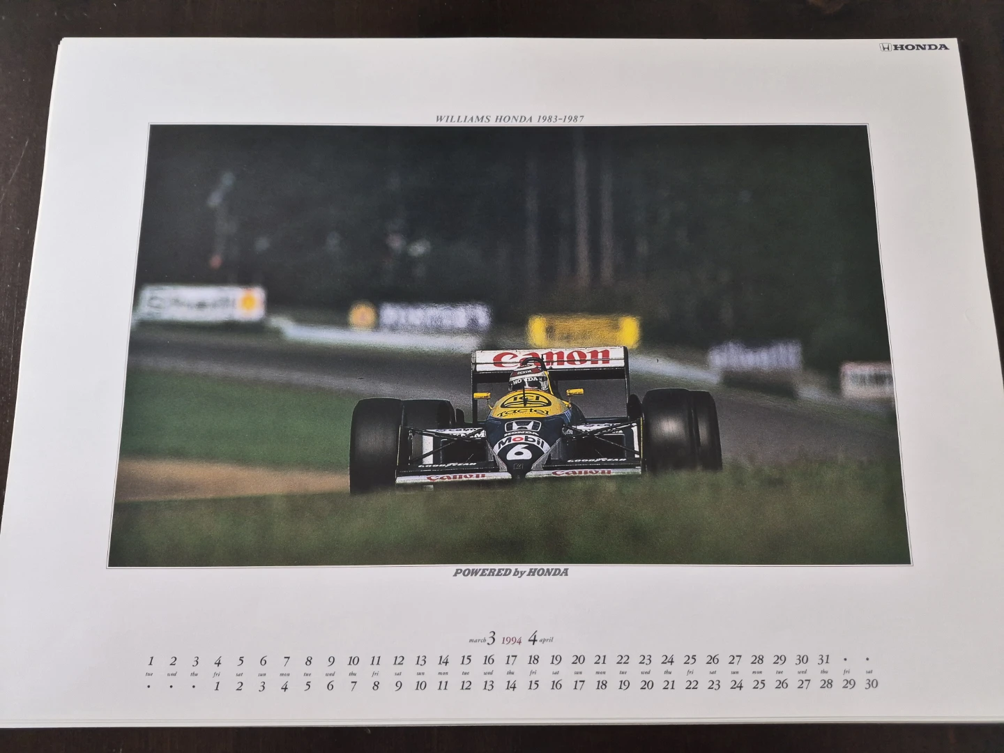 Vintage 1994 Honda Formula 1 Racing Calendar🏈 - photo 2