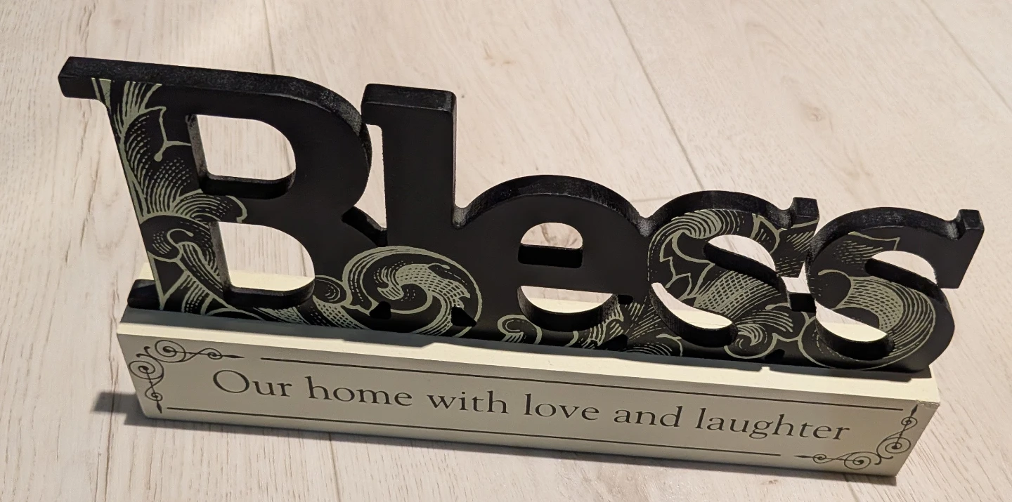 Bless Our Home Wood Tabletop Sign - photo 2