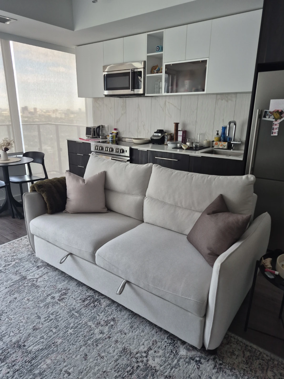 Light Grey Convertible Sofa Bed - photo 2
