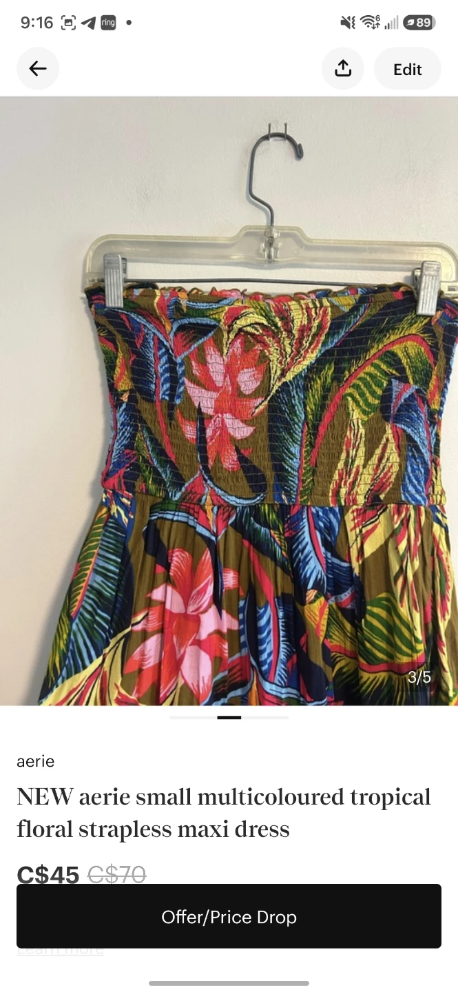 Aerie Tropical Floral Strapless Maxi Dress - photo 3