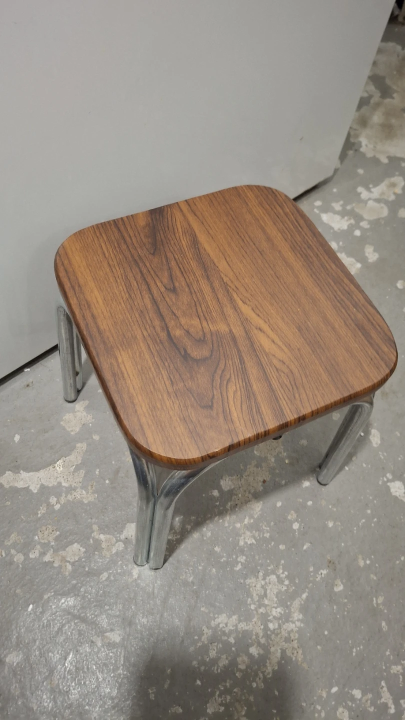 Vintage Wood Top Stool 23x23x27cm