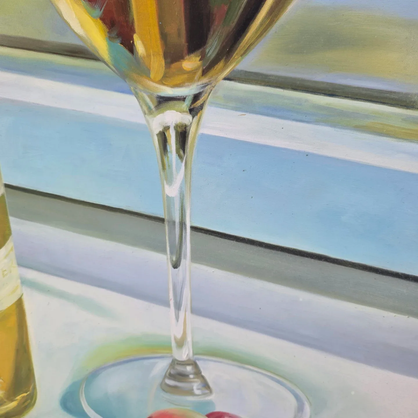 Framed Still Life Painting of Wine and Grapes 41x 29 in - photo 4