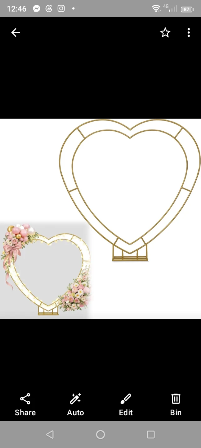 Gold Metal Heart Wedding Arch