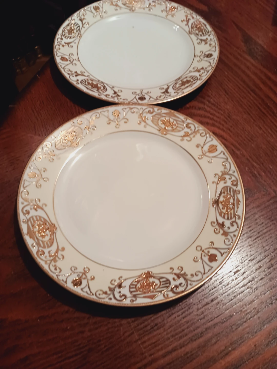 Set of 2 Nippon 22K Gold Handpainted Plates