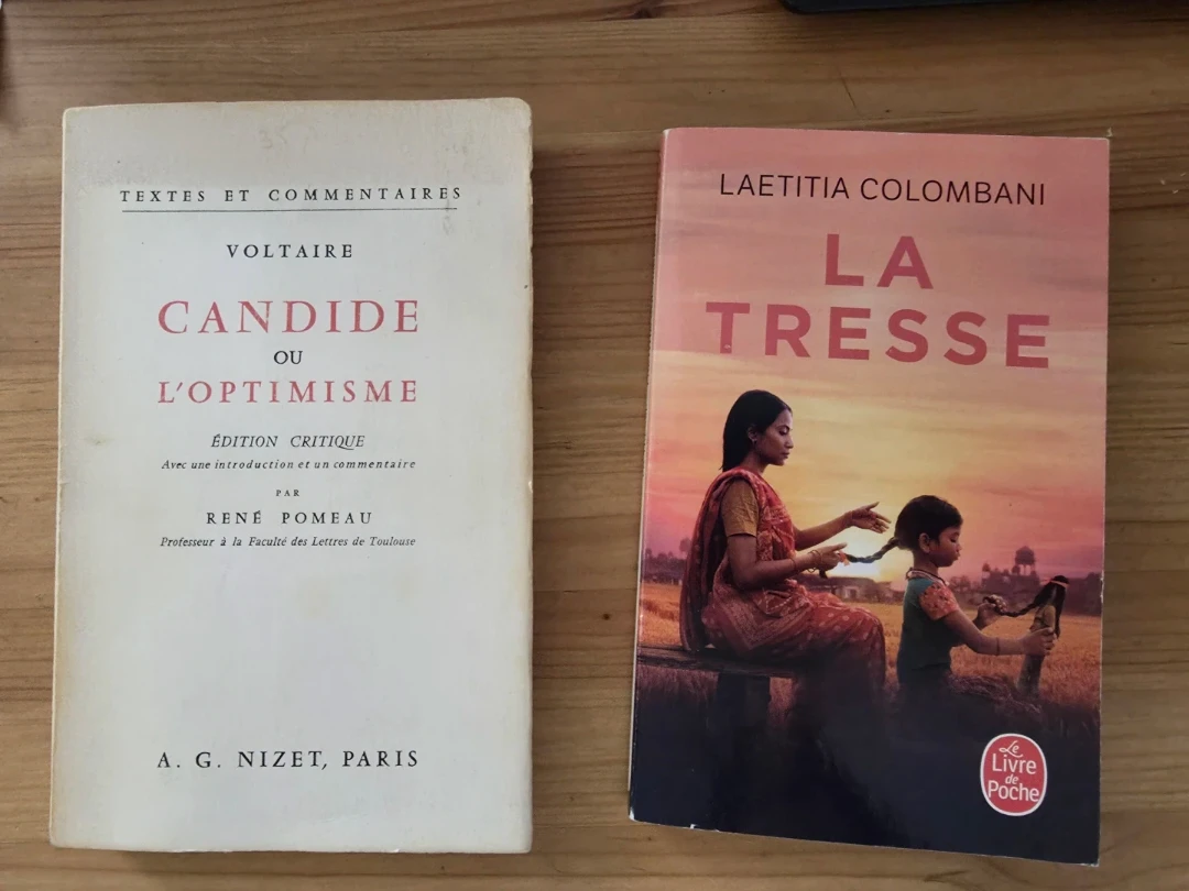 Candide vlby Voltaire and La Tresse by Colombani in French