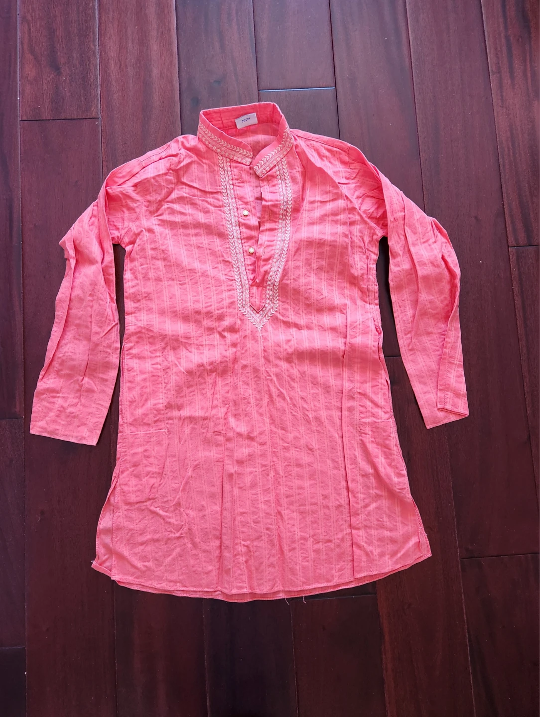 Peach Kurta and Cream Trousers Set - photo 2