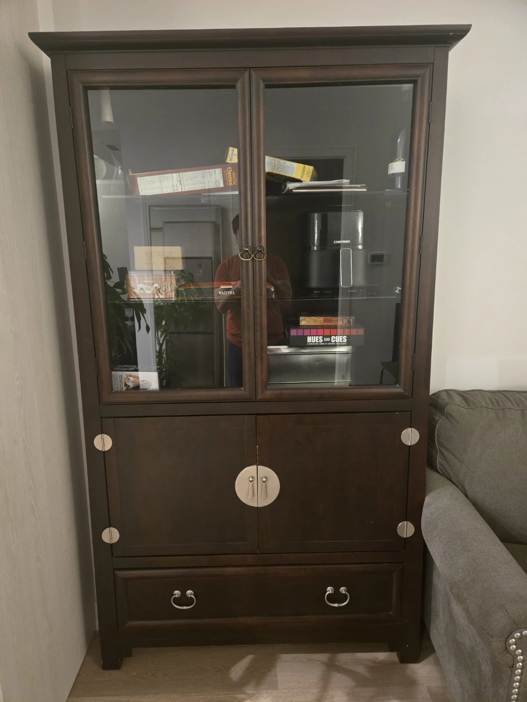 Dark Wood Display Cabinet