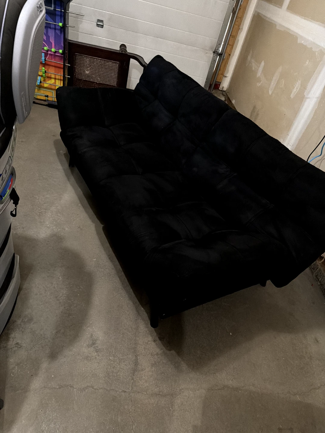Black Tufted Futon Sofa Bed