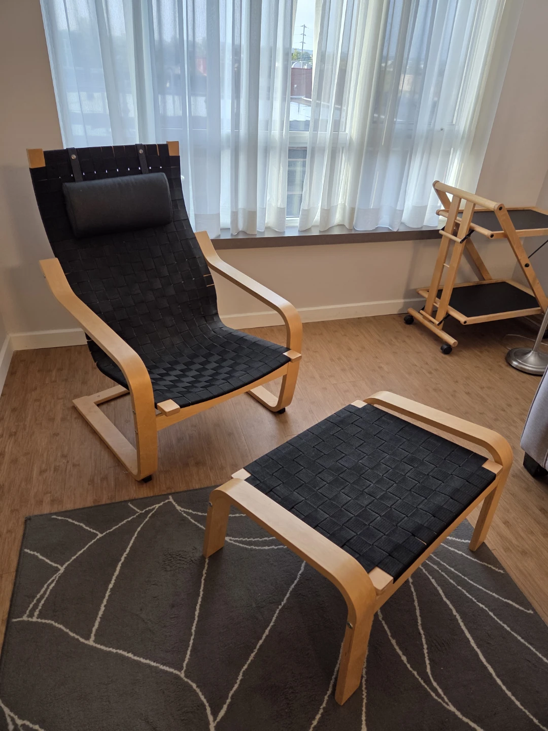 Ikea Poang Chair and Footstool