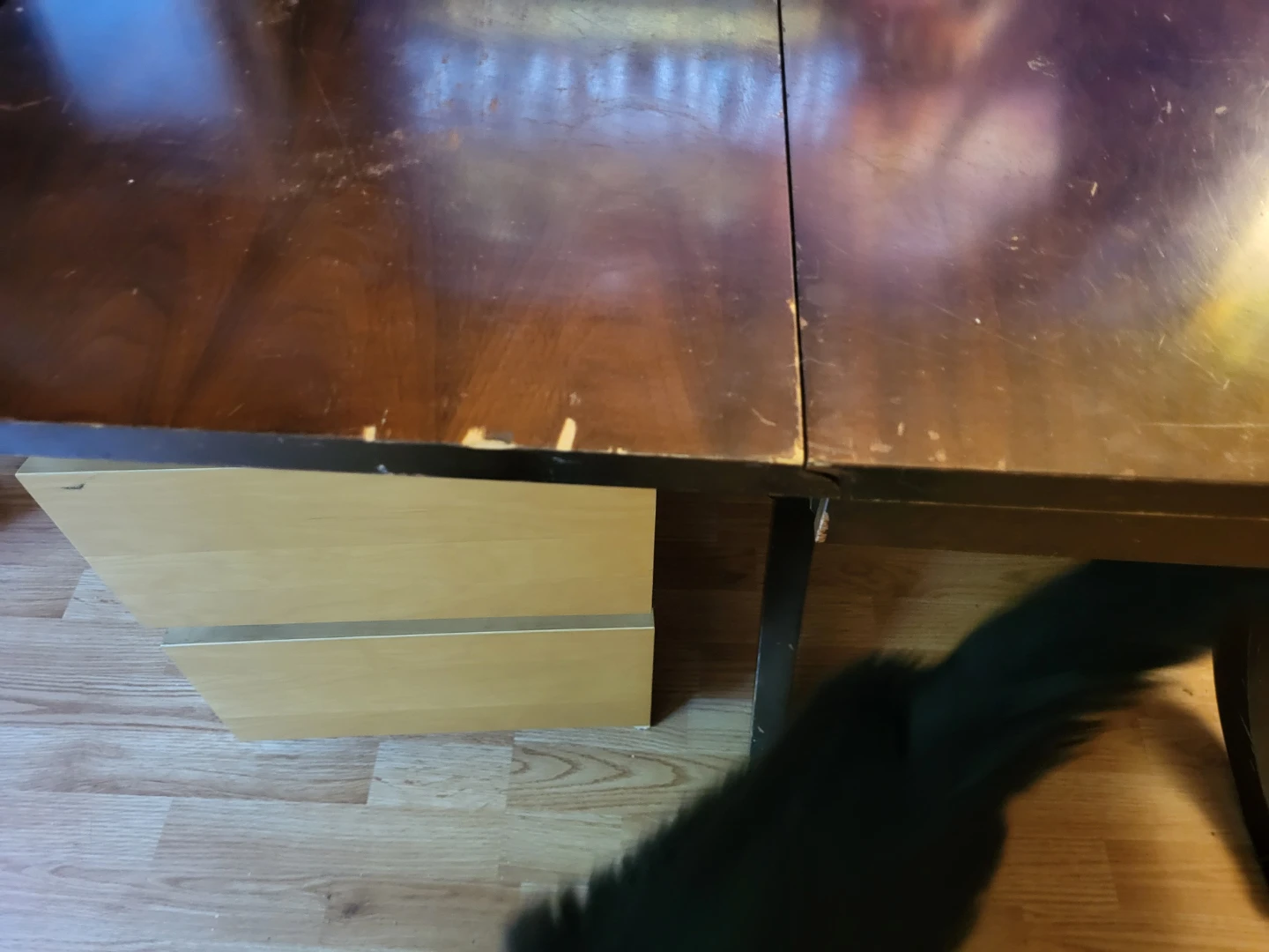 Vintage Dark Wood Drop-Leaf Table
