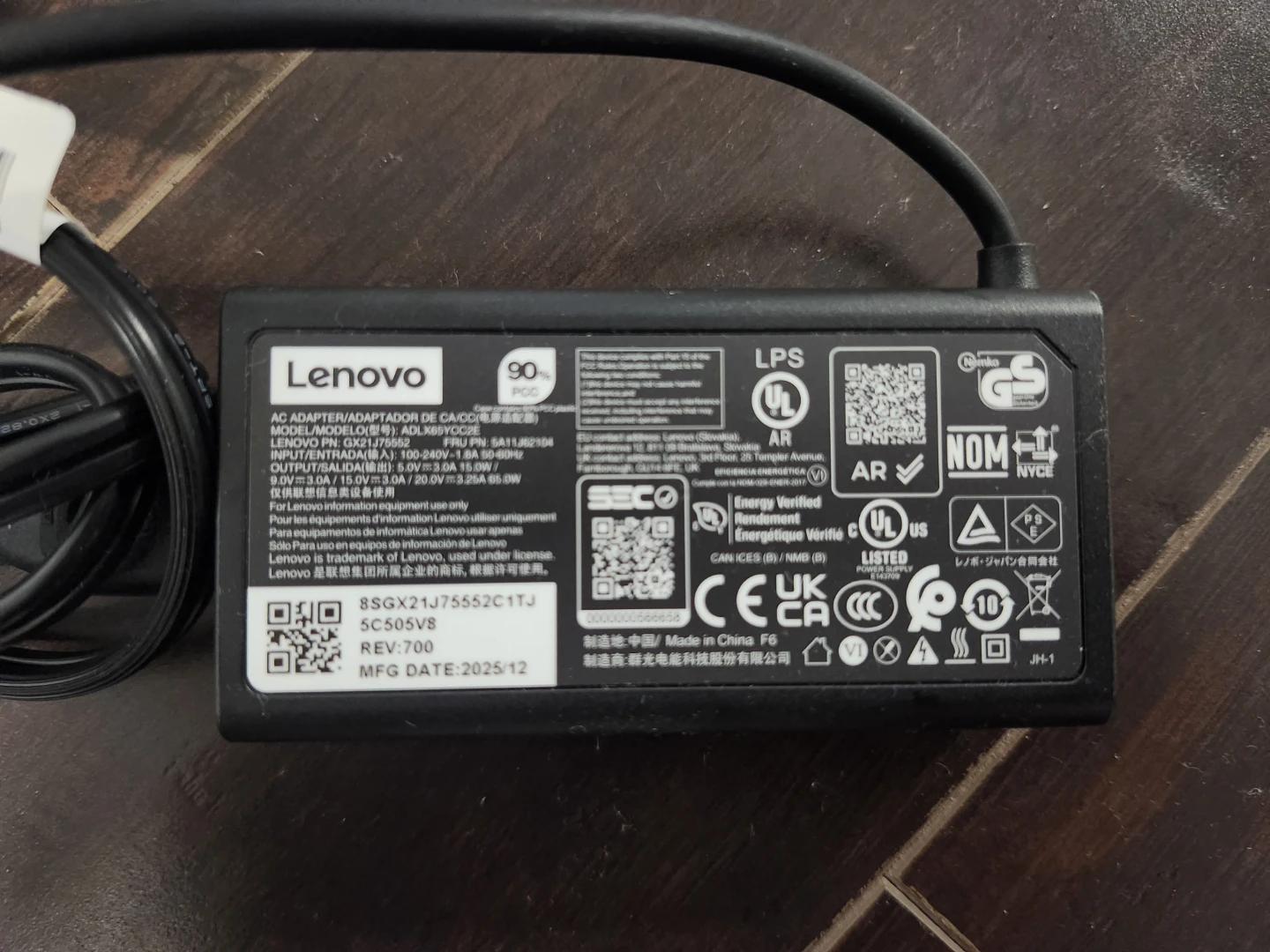 Lenovo 90W USB-C Charger – Brand New (Unused) - photo 2