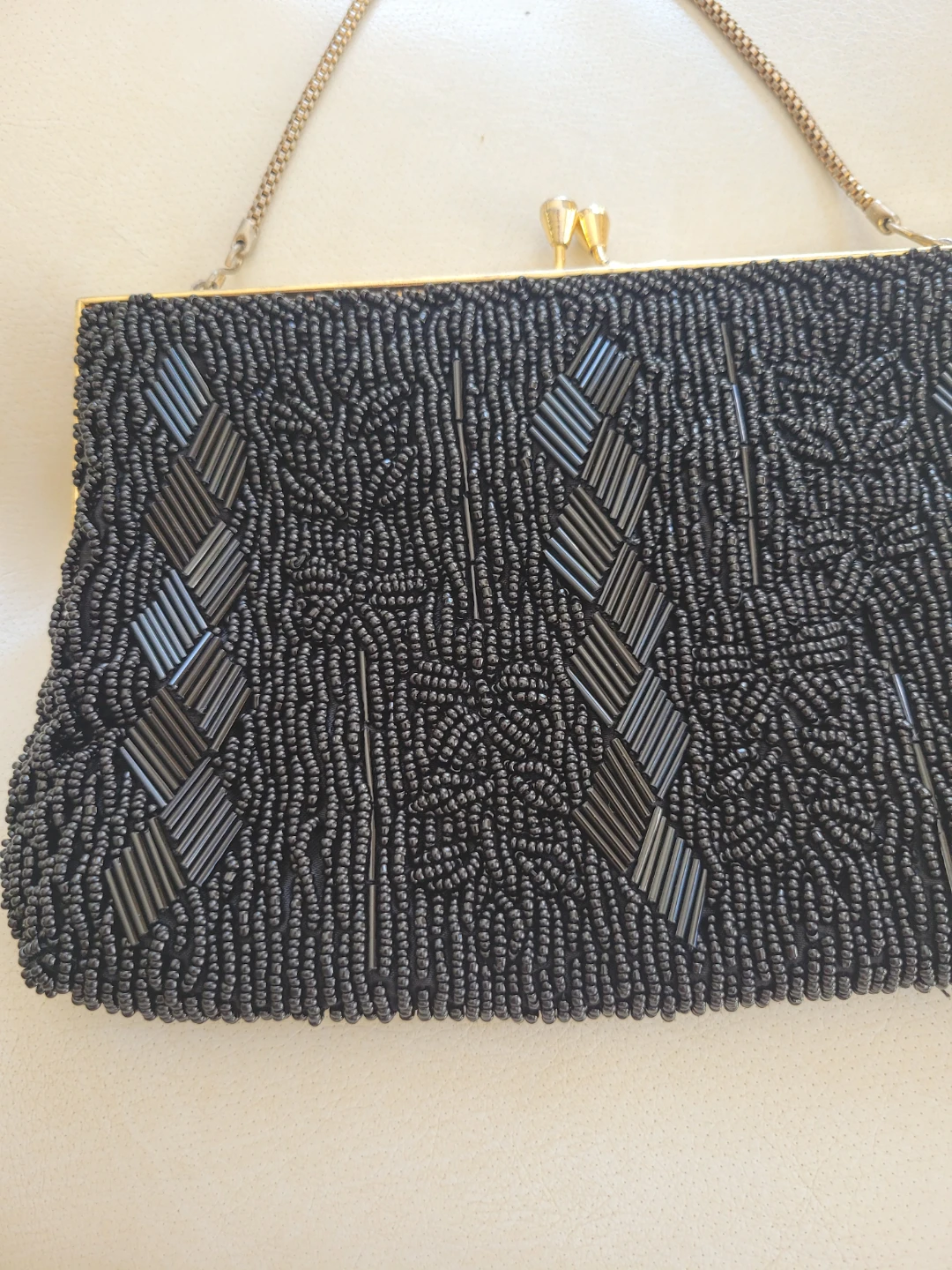 Vtg. Du Val Black Beaded Evening Bag - photo 2