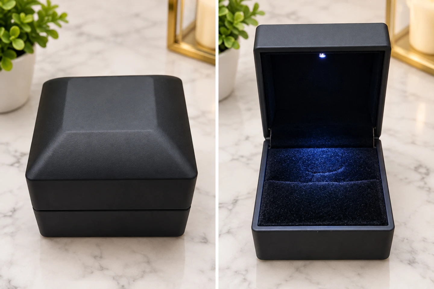 Black Jewellery Box with LED Light