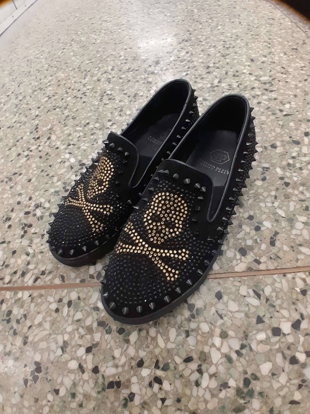 Philipp Plein Black Skull Studded Loafers Men's Size 8.5 - photo 2