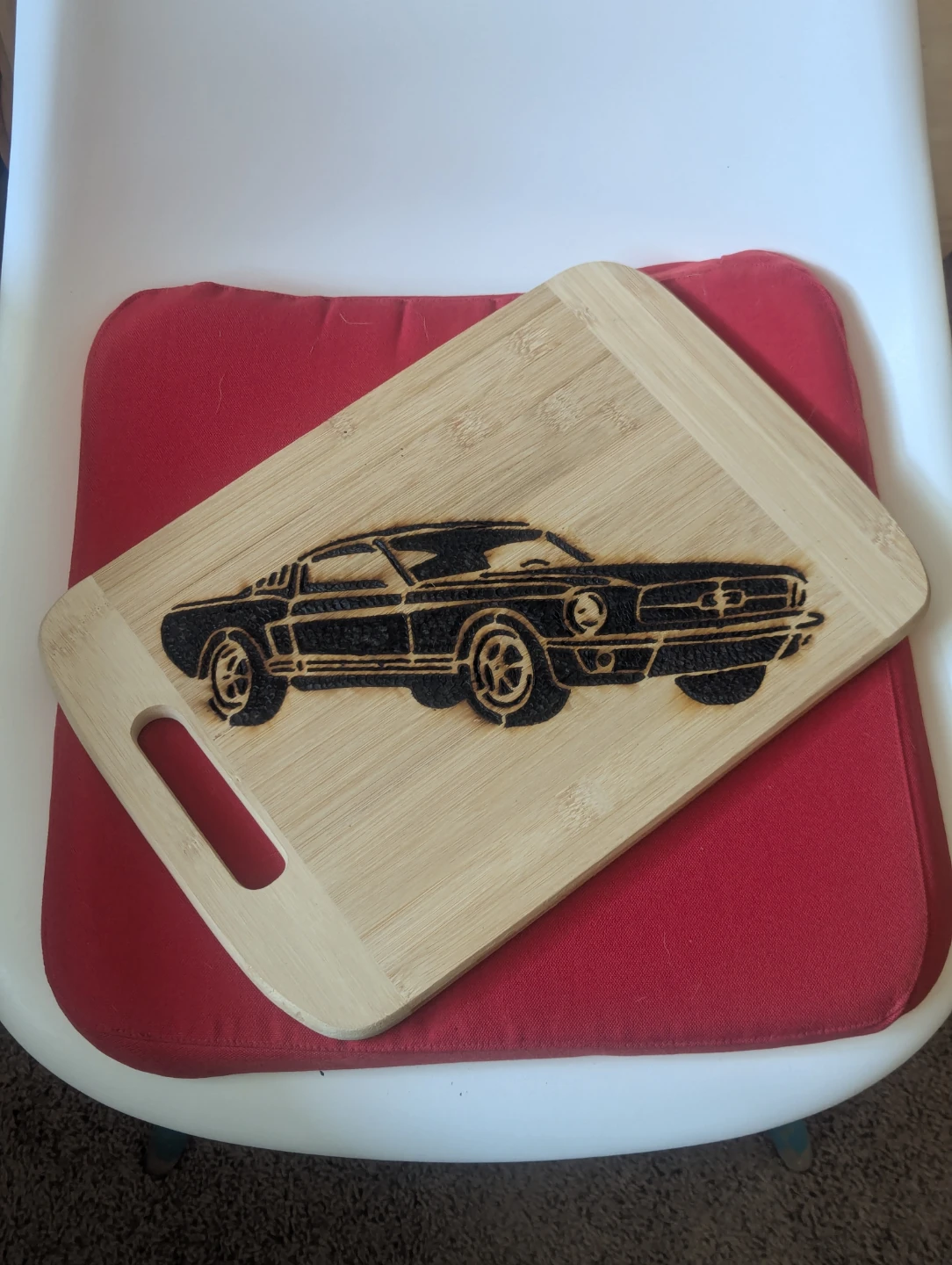 Handmade Mustang Pyrography Cutting Board Wall Decor