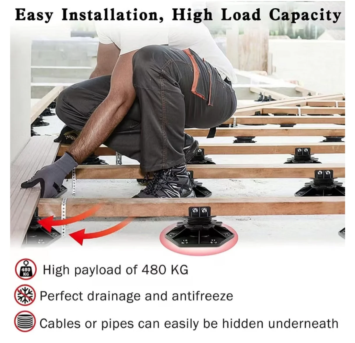 Adjustable Deck Pedestal Supports, 20 Pack - photo 4