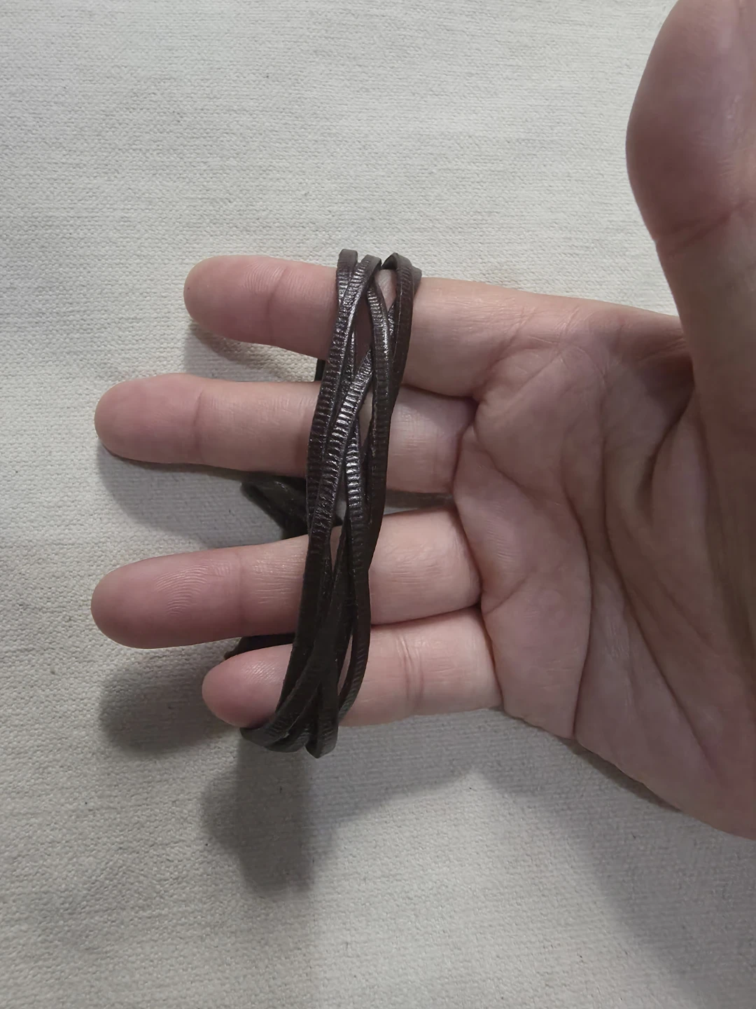 Dark Brown Loosely Braided Leather Bracelet 🏈