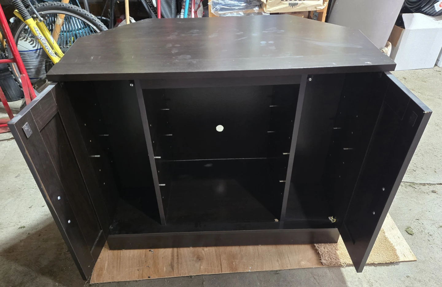 Dark Brown Corner TV Stand - photo 2