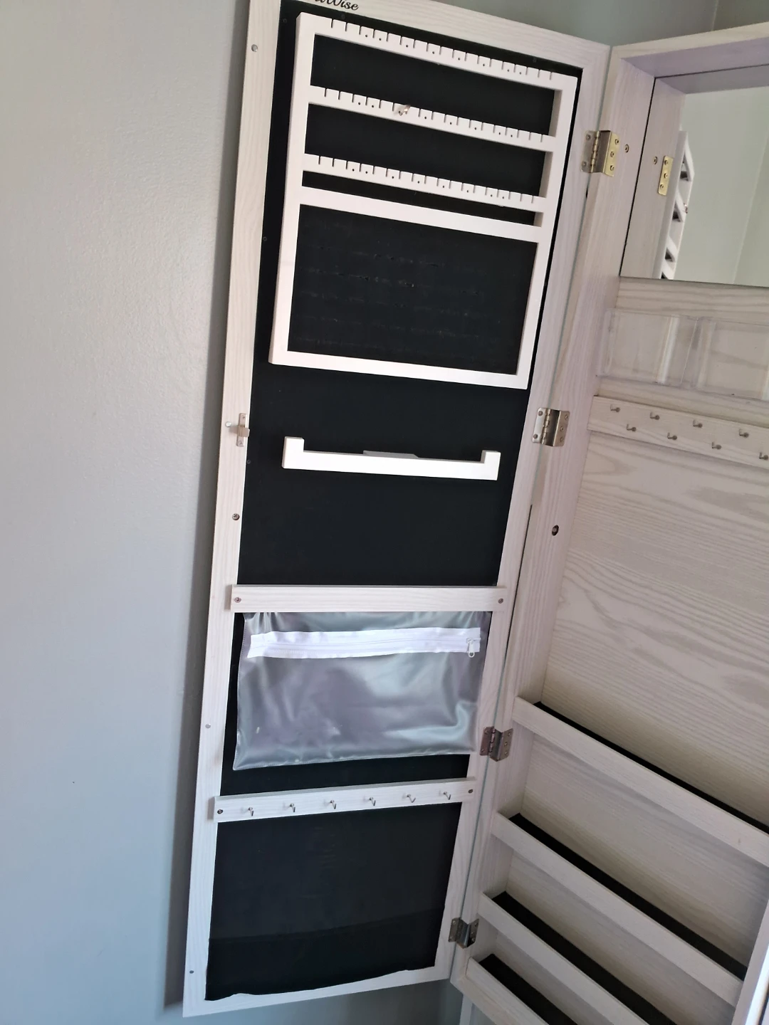 White Standing Jewellery Armoire Mirror - photo 3