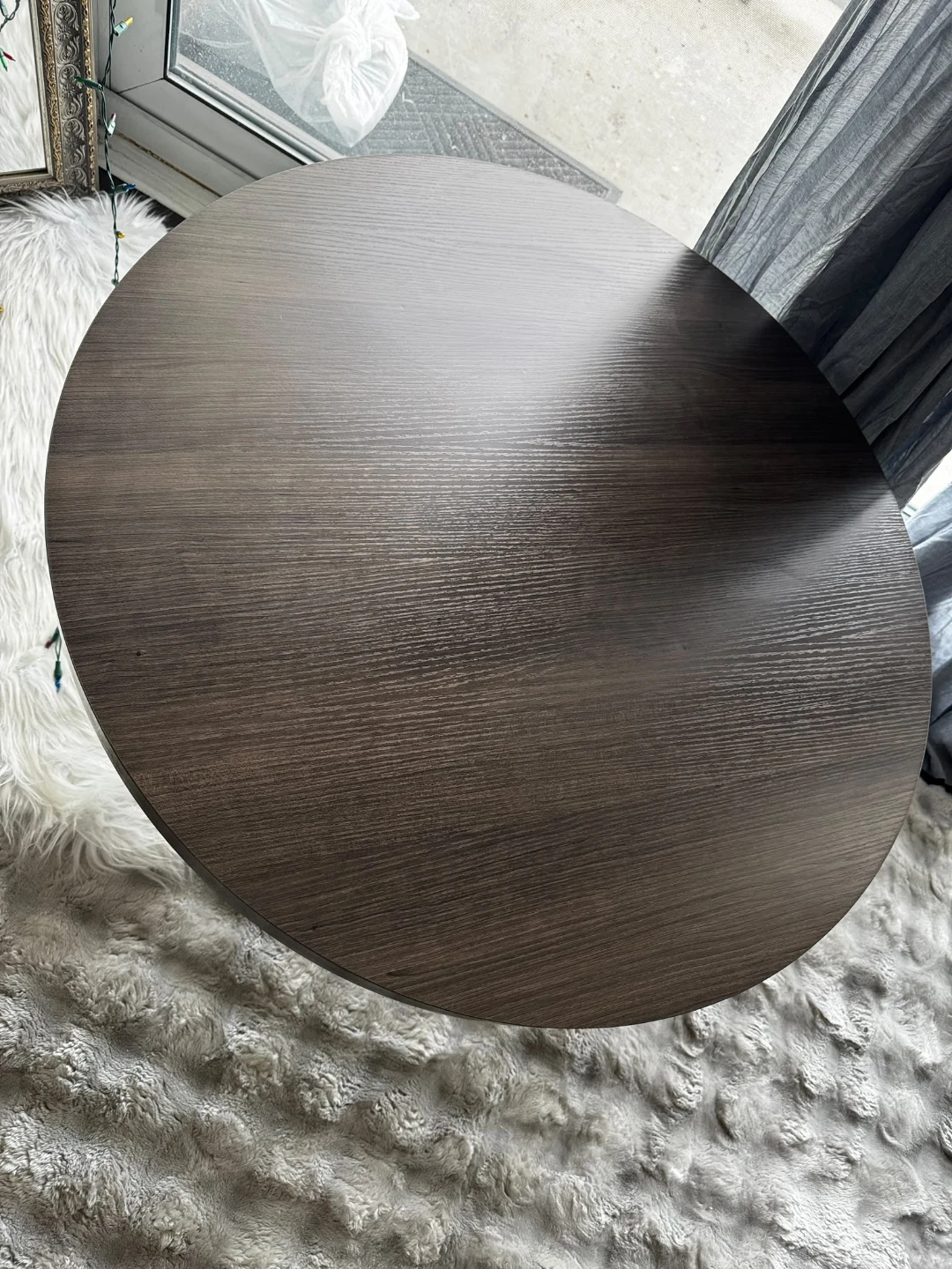 Dark Wood Round Coffee Table - photo 3