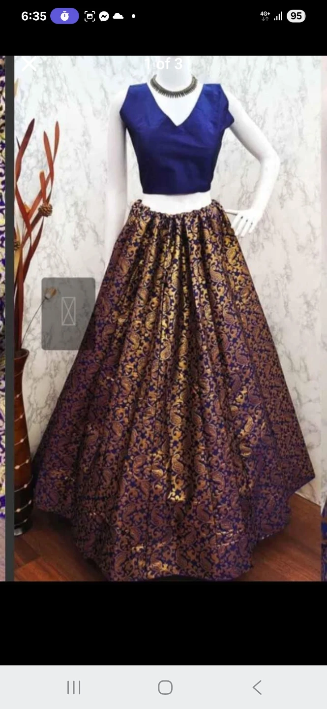 Blue and Gold Lehenga Choli Set🏈