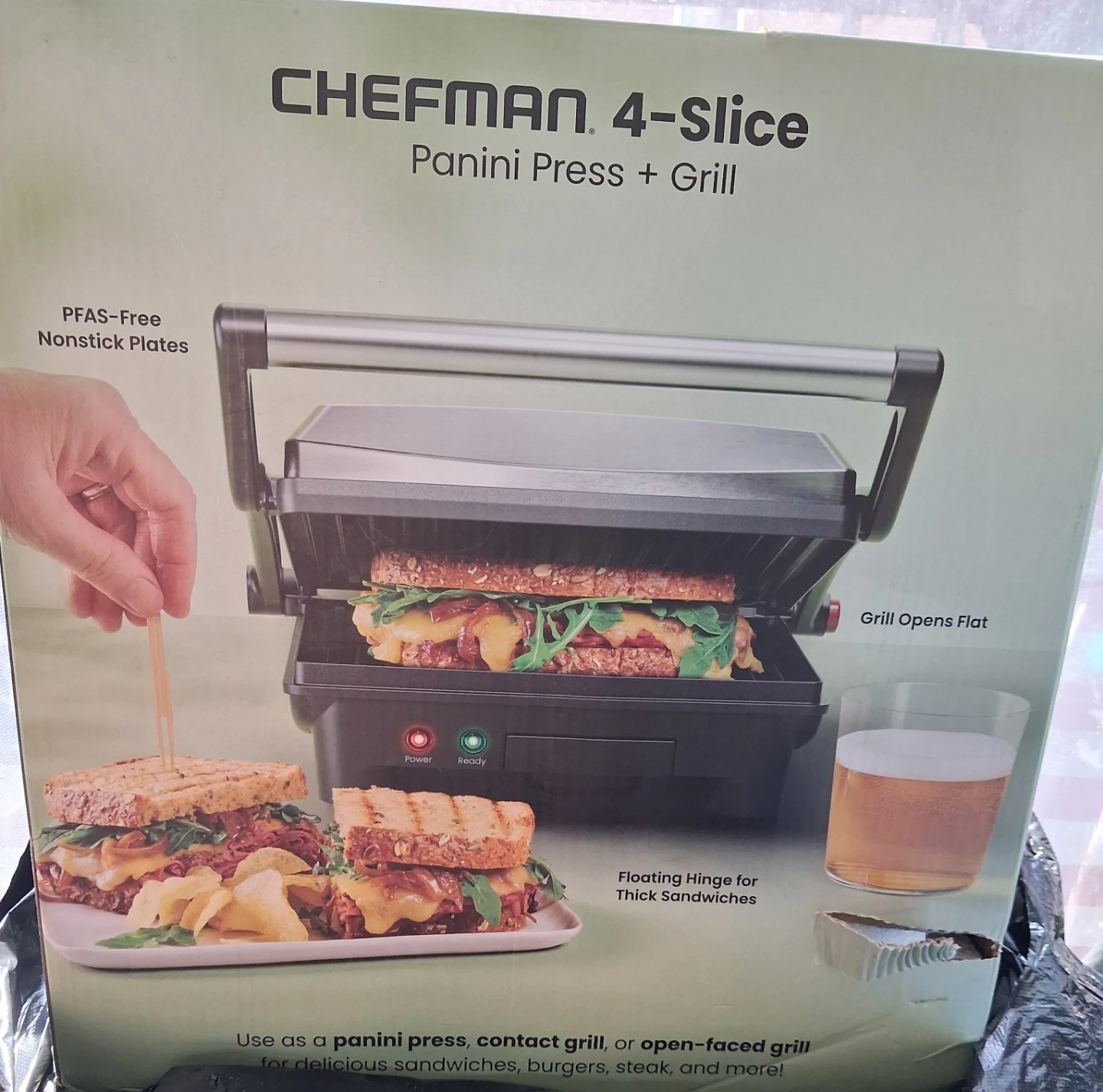 Chefman 4-Slice Panini Press + Grill