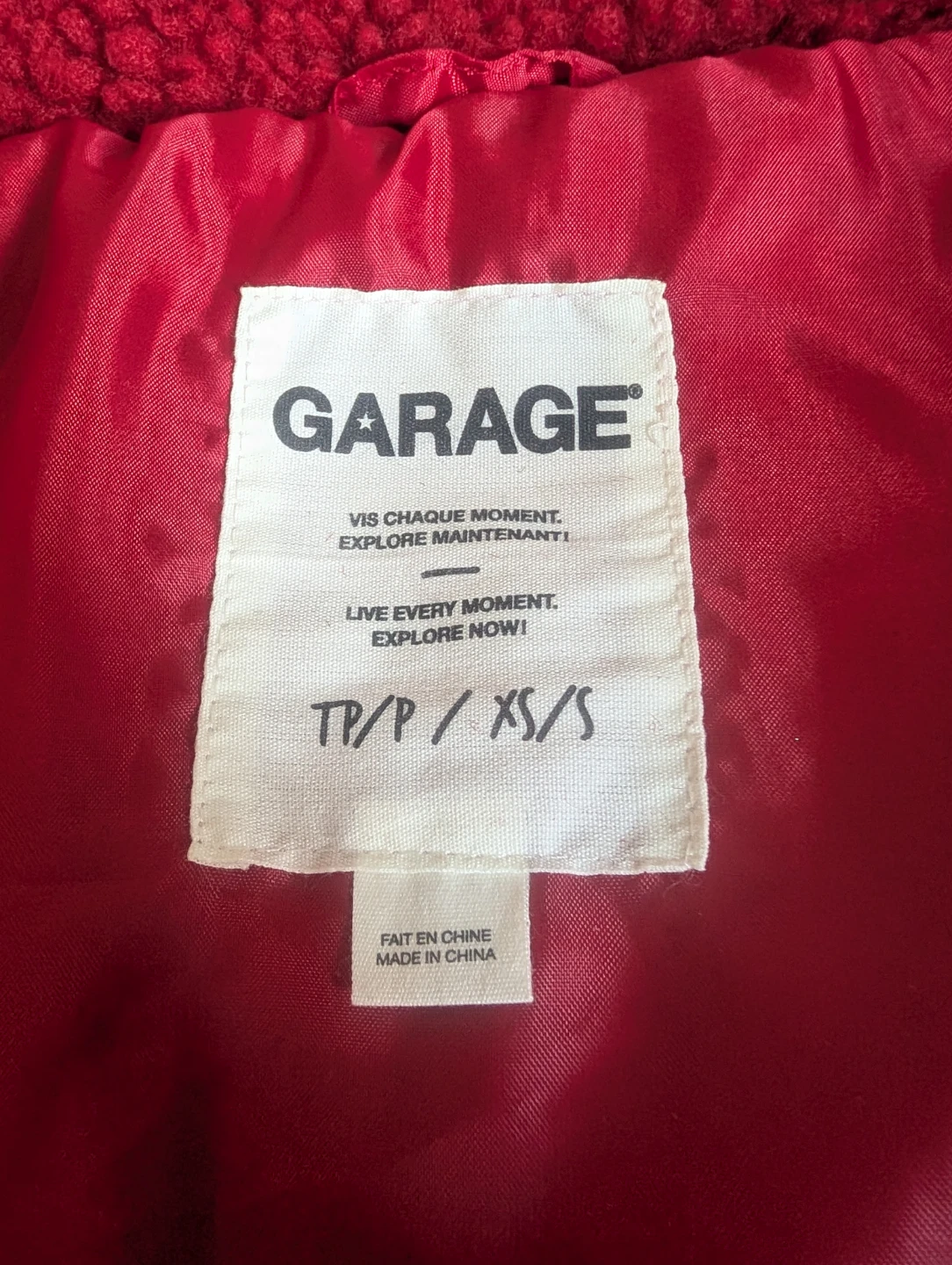 GARAGE Red Fuzzy Teddy Jacket - XS/S - photo 2