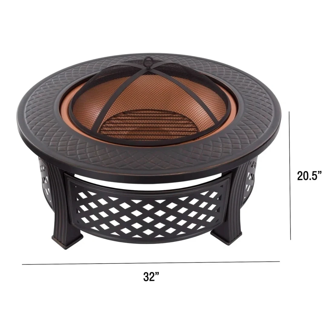 Round Steel Fire Pit with Cover - photo 5