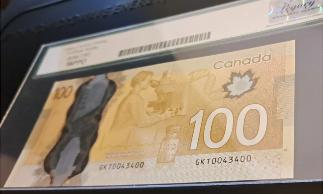 Graded $100 Canadian, 3-Digit Radar Banknote, Legacy. 58PPQ - photo 5