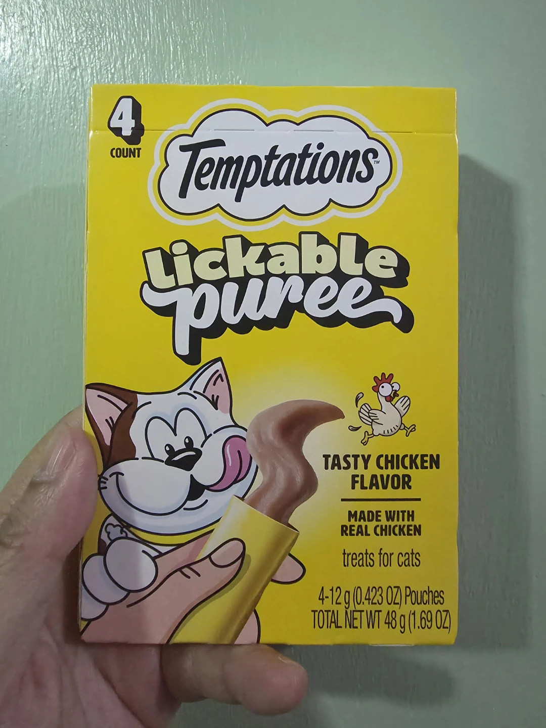 Temptations Lickable Puree Chicken Flavor 4ct 🏈