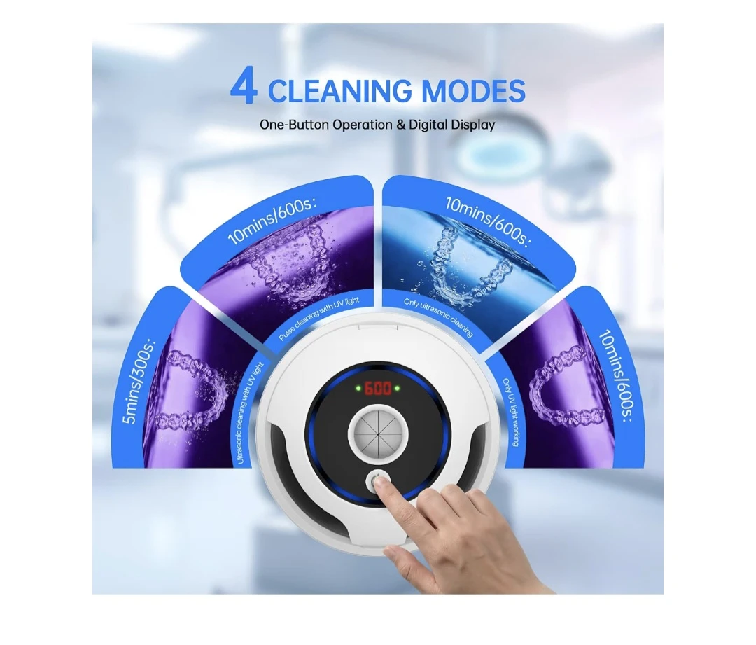 Dental Ultrasonic Retainer Cleaner with UV Light - photo 3