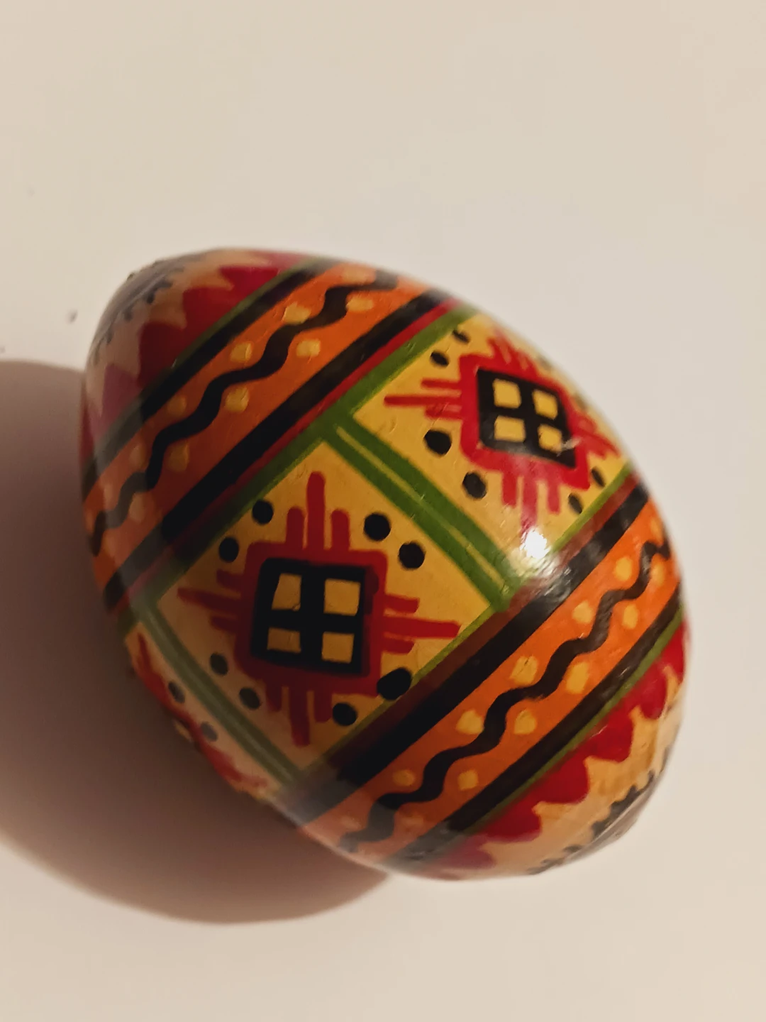 Collectible Ukrainian Hand-painted Wooden Easter Egg
