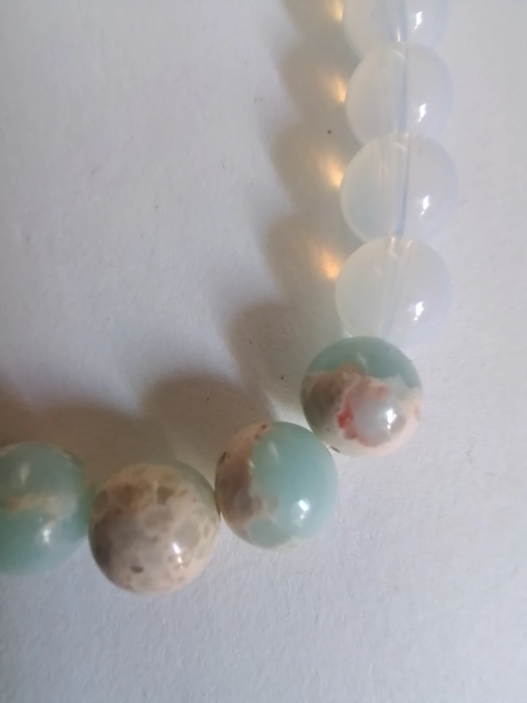 Rare Dual-Composition Crystal Bead Stretch Bracelet - photo 3