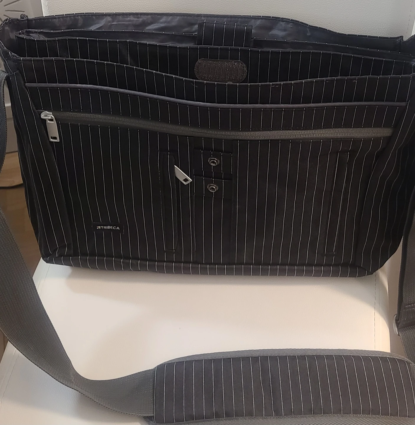 Tribeca Pinstripe Messenger Bag - photo 4
