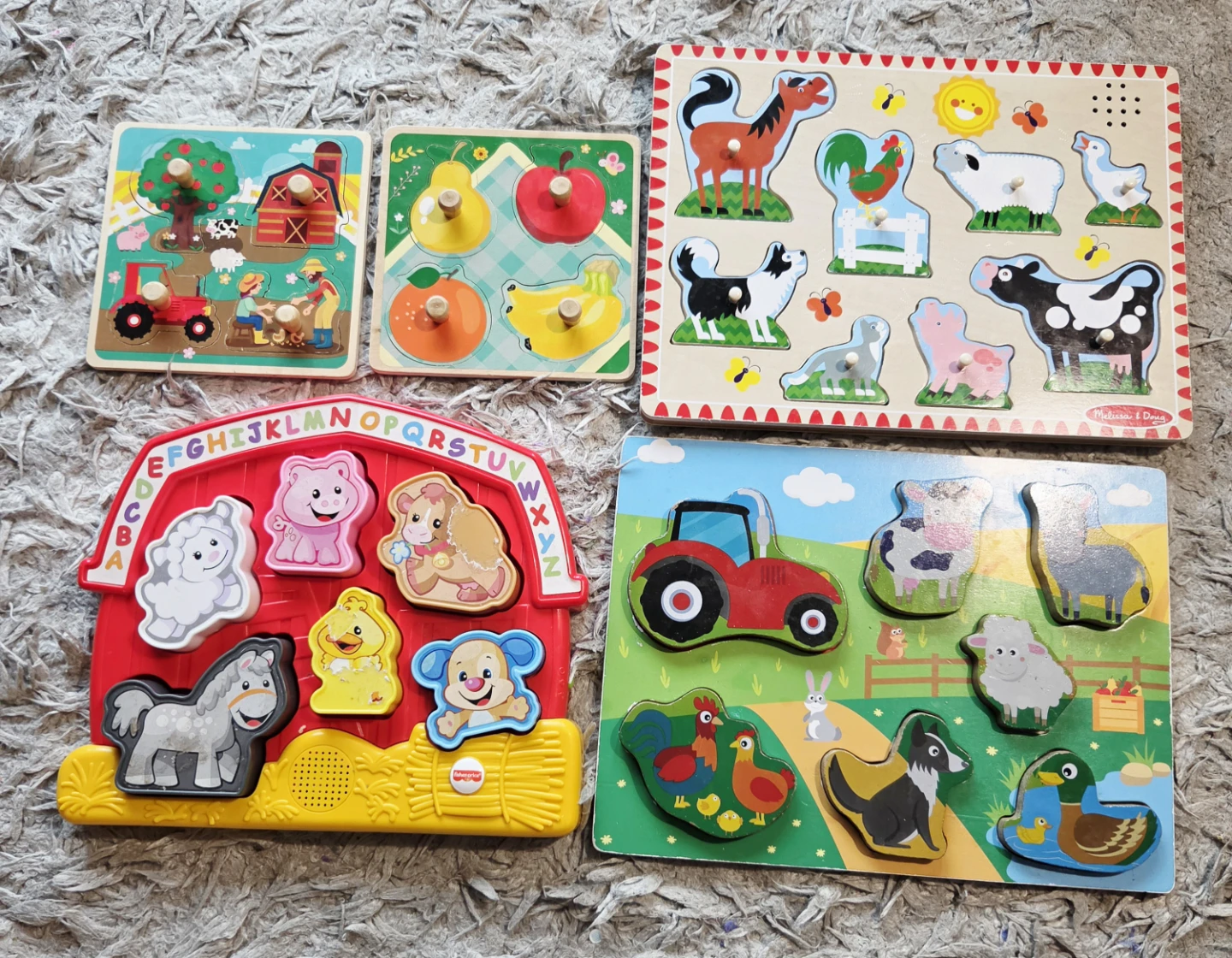 Set of 5 Assorted Kids Farm Themed Puzzles