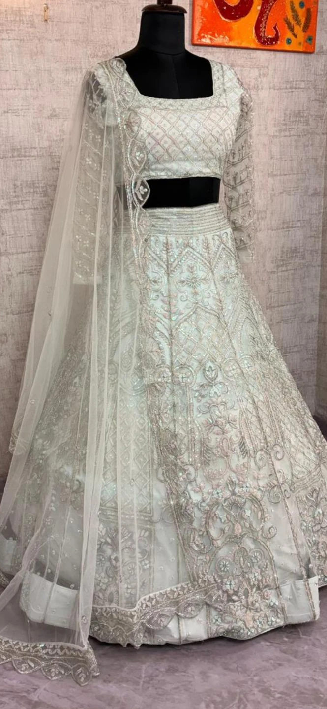 Embroidered Mint Green Lehenga Set🏈