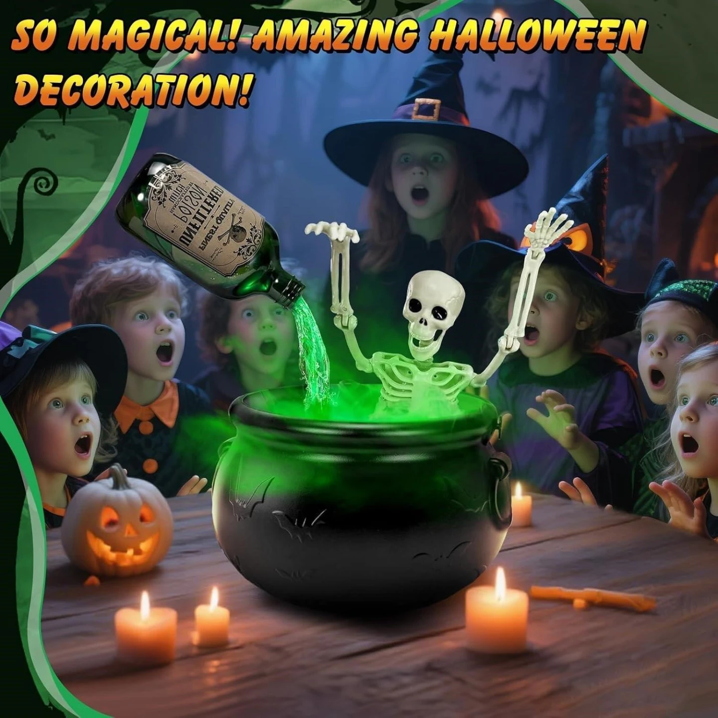 Halloween Skeleton Cauldron Decoration - photo 2
