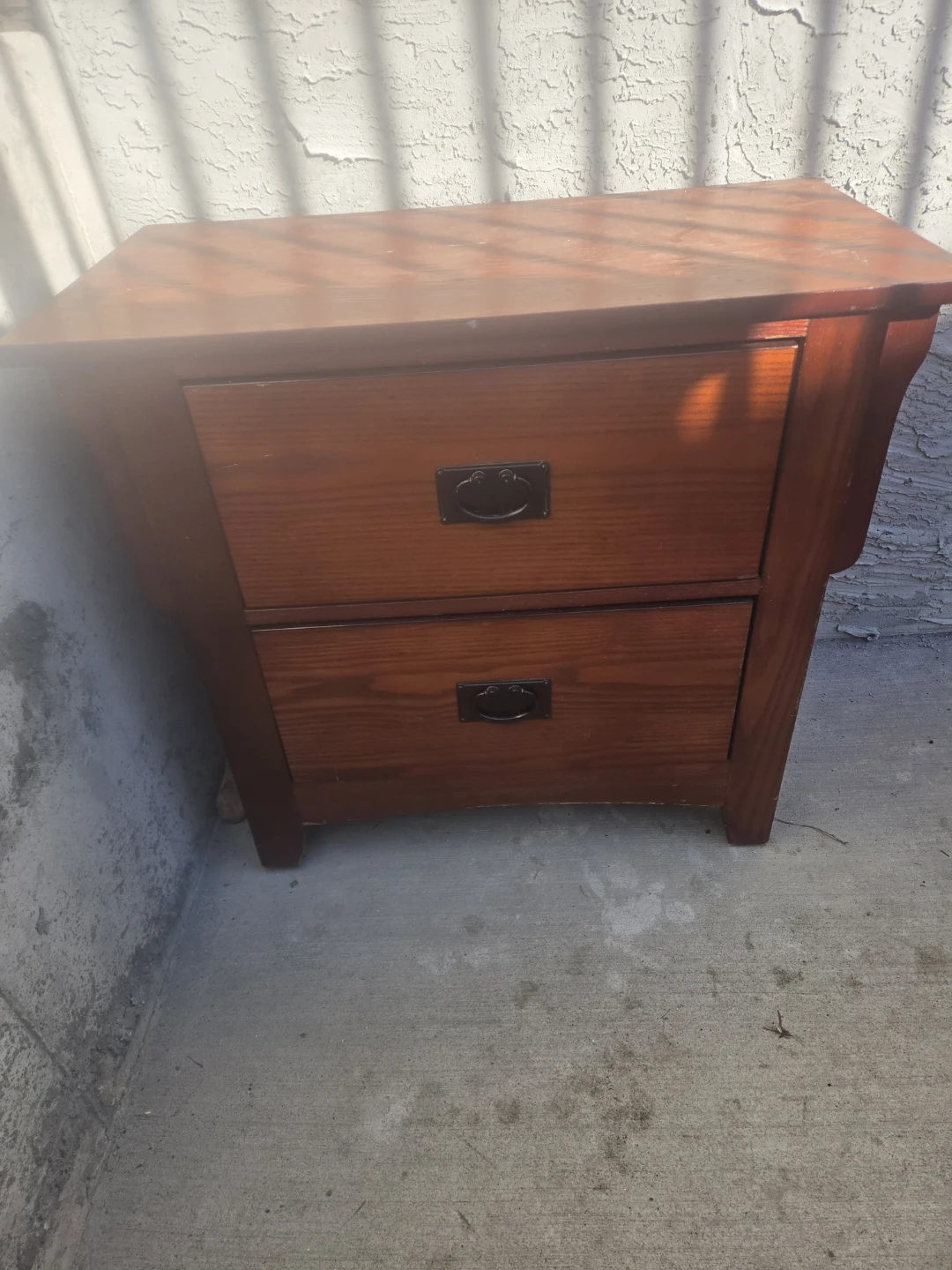 Wooden Two-Drawer Nightstand