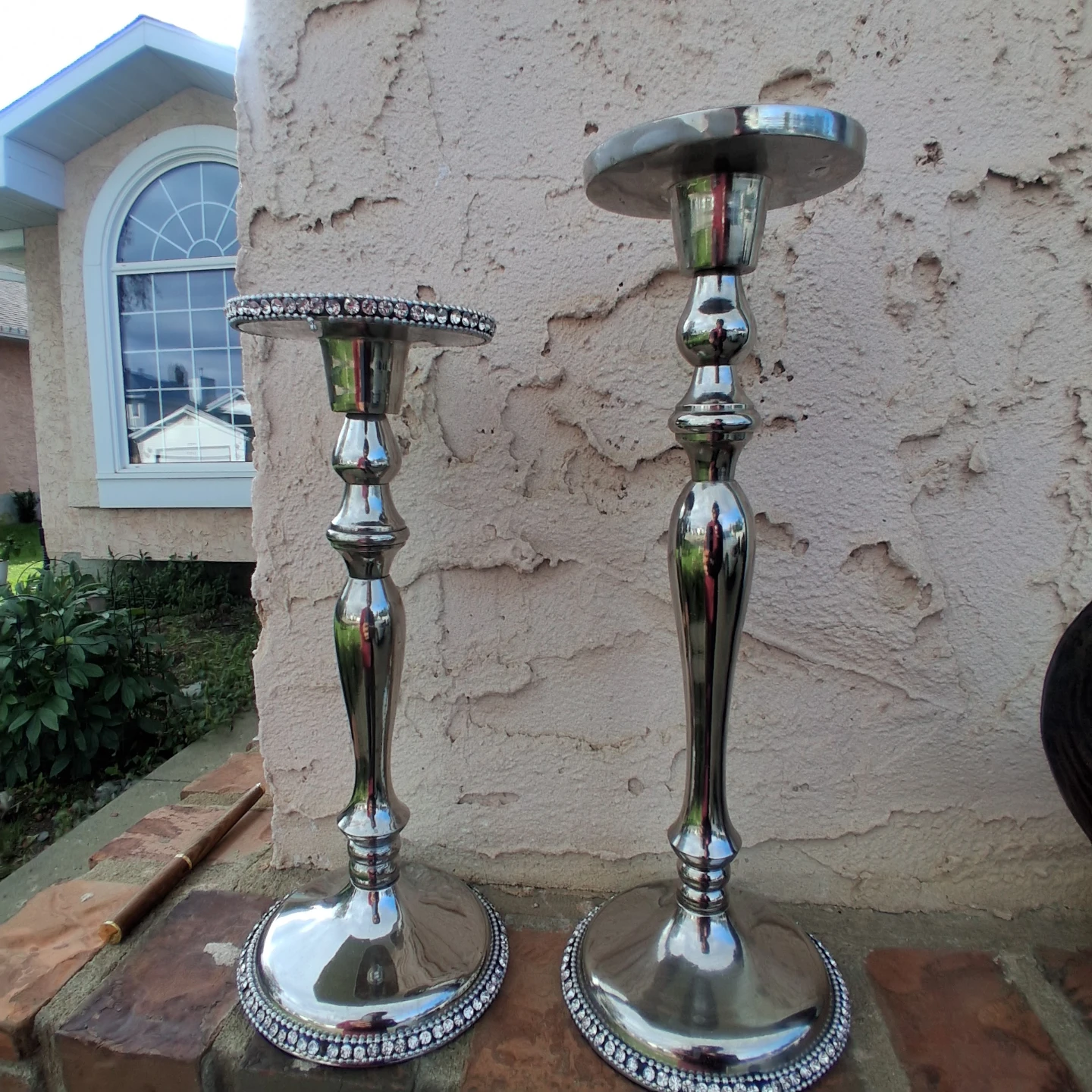 Set of 2 Silver Candle Holders - photo 2