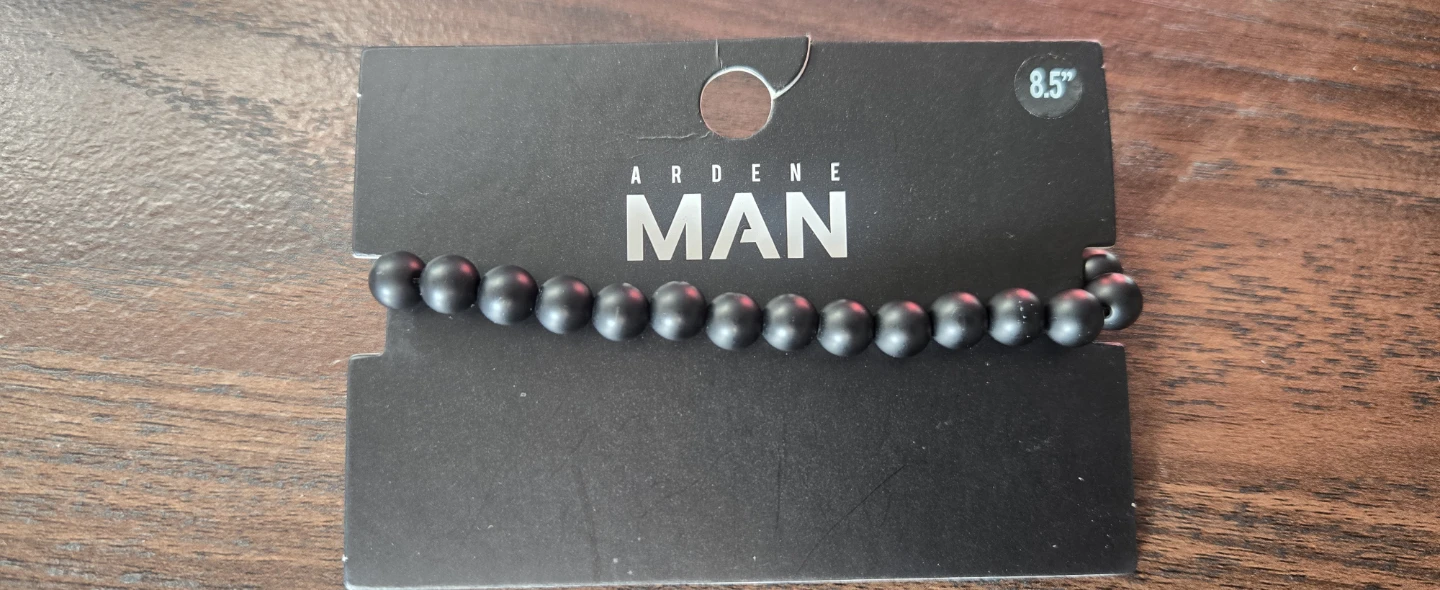 Ardene Man Black Bead Bracelet