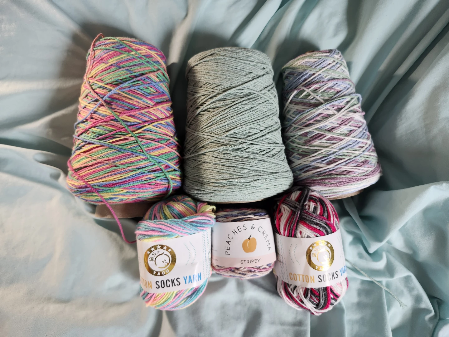 🧶Assorted Cotton Knitting Yarn Cone and Skein Collection