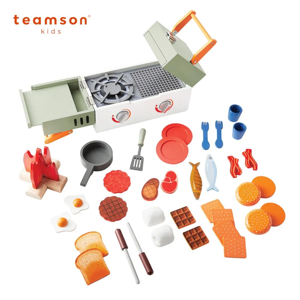 Teamson Kids Wooden Camping Food Playset