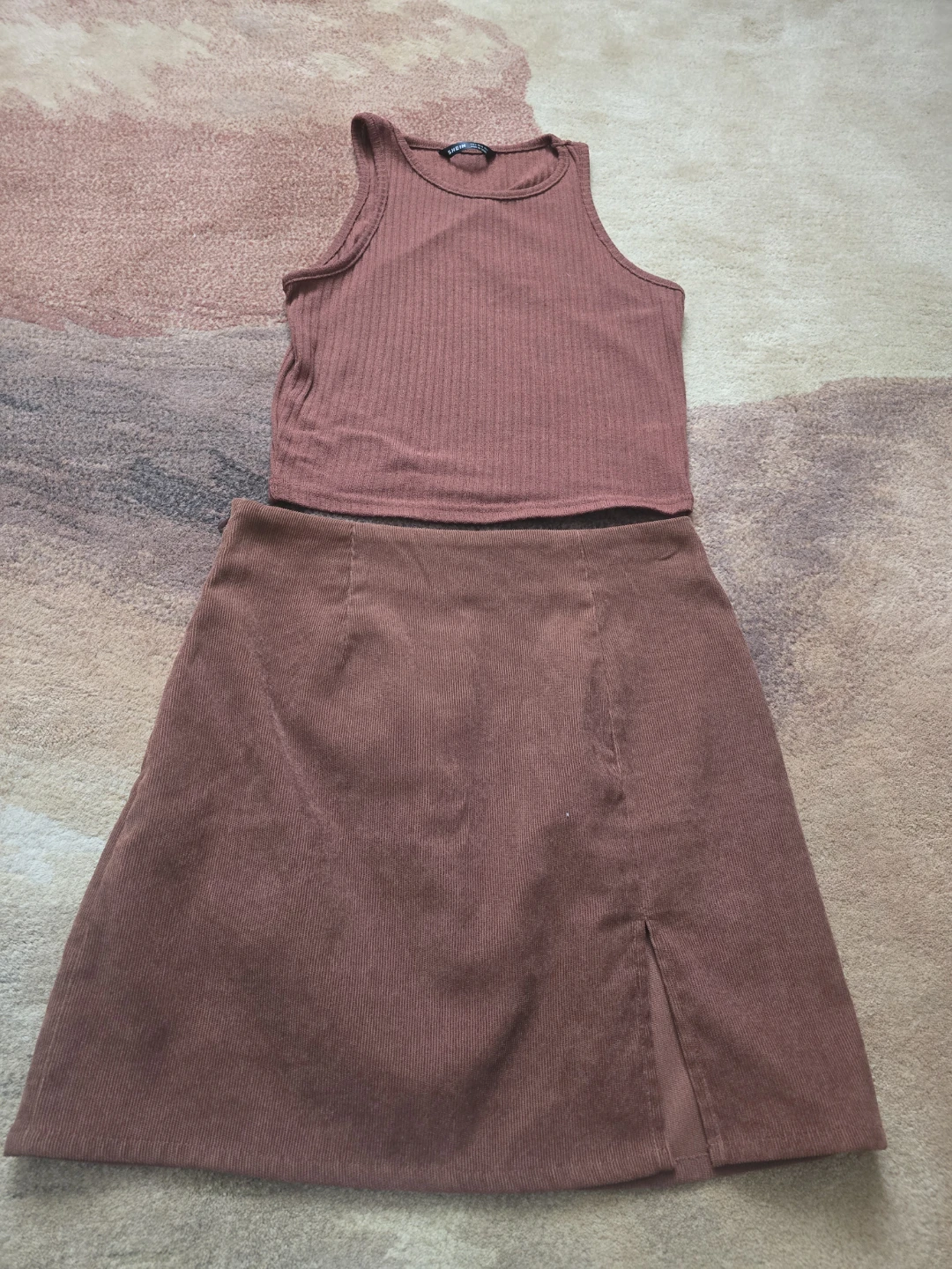 SHEIN Ribbed Tank and Skirt Set - Size Small - photo 2